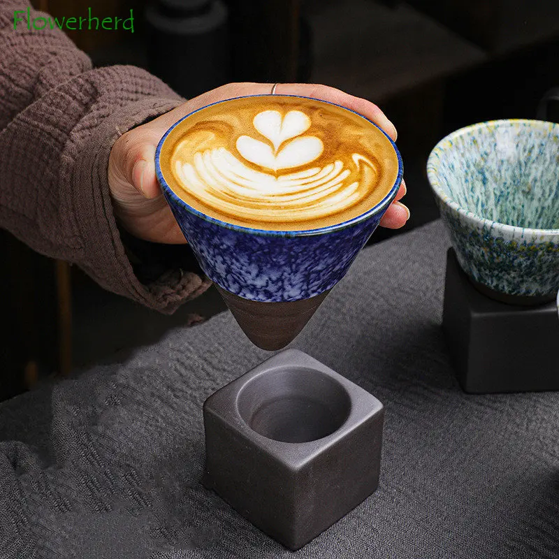 Ceramic Coffee Tea Cone Cup with Base Funnel Teaware Creative Milk Cup Elegant Coarse Pottery Tea Mugs for Home Picnic Office
Ceramic Coffee Tea Cone Cup with Base Funnel Teaware Creative Milk Cup Elegant Coarse Pottery Tea Mugs for Home Picnic Office