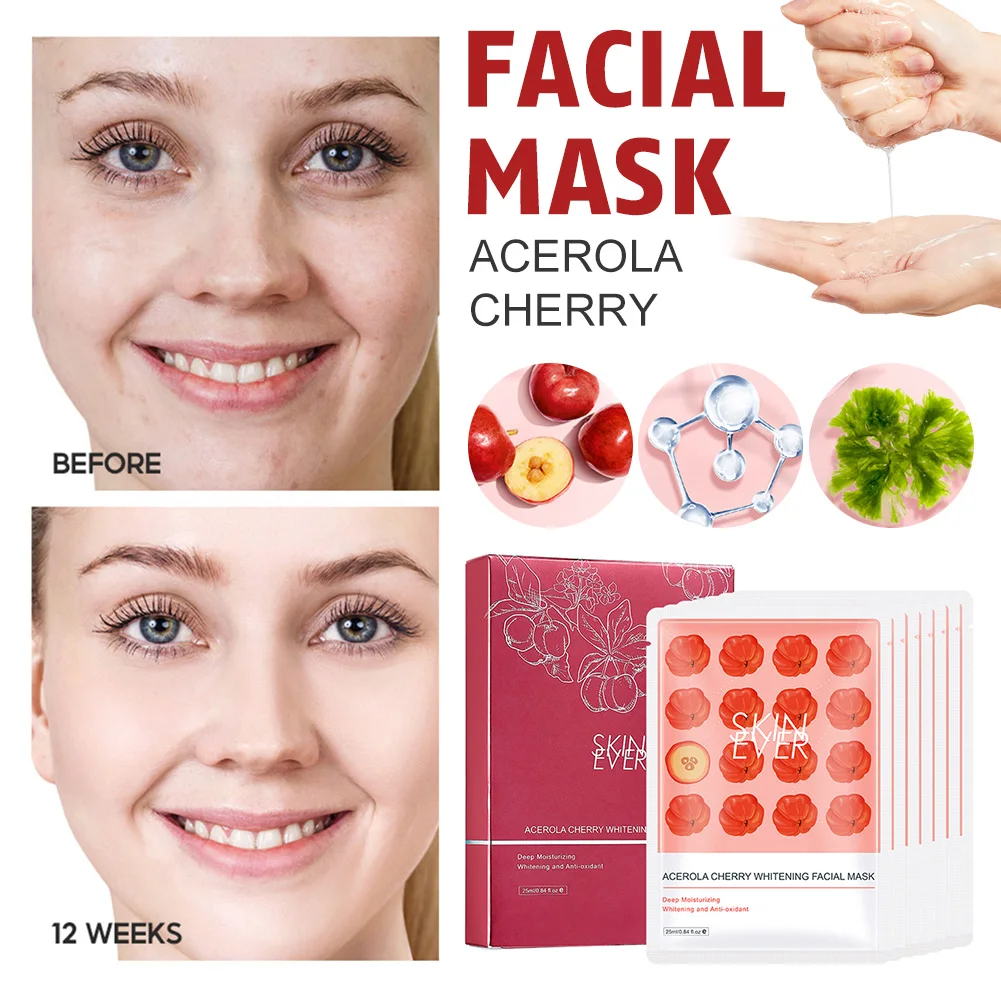 Acerola Cherry Facial Mask Lighten Acne Mark Relieve Dryness Roughness Skin Moisturizing Whitening Face Mask
Acerola Cherry Facial Mask Lighten Acne Mark Relieve Dryness Roughness Skin Moisturizing Whitening Face Mask