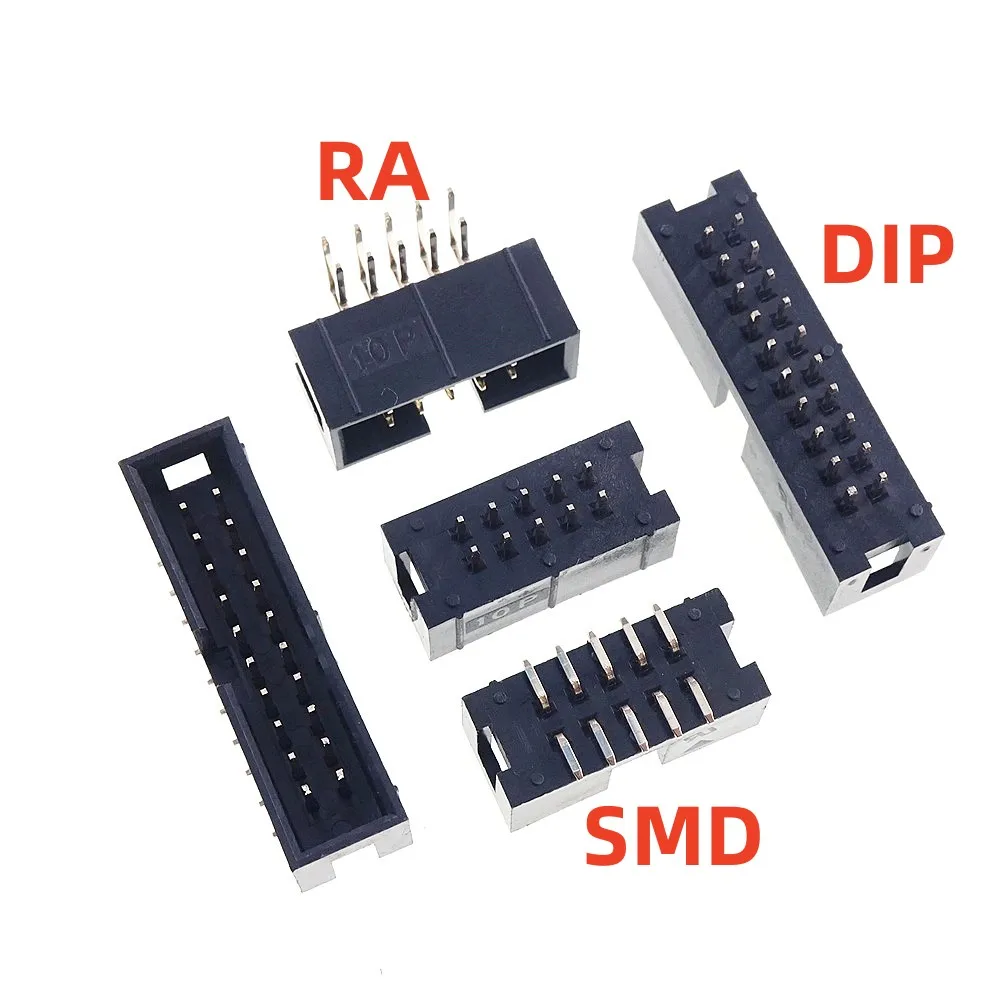 0.10" Shrouded Box Header 6 to 64 Pin IDC Socket Mating 2.54 MM Pitch Straight Right Angle Surface Mount Male 2 Row Through Hole
0.10" Shrouded Box Header 6 to 64 Pin IDC Socket Mating 2.54 MM Pitch Straight Right Angle Surface Mount Male 2 Row Through Hole