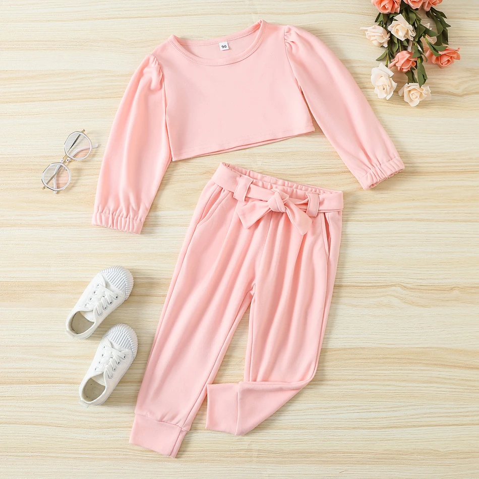 Kids Girl Pink Crop Top Long Pants Clothing Set 2pcs Suit Long Sleeve Shirts Spring Autumn Outfit Solid 18M-6Y
Kids Girl Pink Crop Top Long Pants Clothing Set 2pcs Suit Long Sleeve Shirts Spring Autumn Outfit Solid 18M-6Y