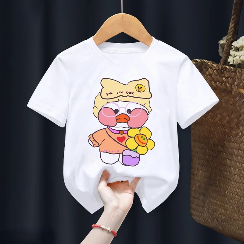 New Lalafanfan T Shirt Cartoon Cafe Kawaii Duck Plush Toy Print Birthday Gift Boy Girls T-Shirt Unisex Clothes Short Sleeve Top
New Lalafanfan T Shirt Cartoon Cafe Kawaii Duck Plush Toy Print Birthday Gift Boy Girls T-Shirt Unisex Clothes Short Sleeve Top
