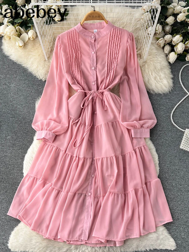 French Fold Shirt Long Dress Women Long Sleeve Single Breasted Tie Sheath Dress Fashion Solid Vacation Autumn Dress
French Fold Shirt Long Dress Women Long Sleeve Single Breasted Tie Sheath Dress Fashion Solid Vacation Autumn Dress