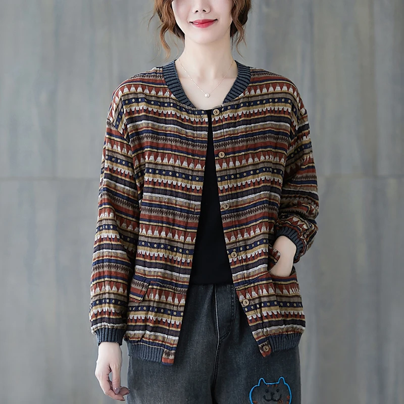 Loose Short Cotton Print Coat Autumn New Retro Literature Long Sleeve Jacket Casual Women
Loose Short Cotton Print Coat Autumn New Retro Literature Long Sleeve Jacket Casual Women