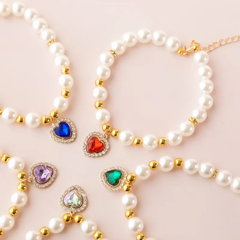 Crystal Rhinestone Heart Cat Collar Adjustable Imitation Pearl Necklace Jewelry Photo Decoration Kitten Puppy Dog Accessories
Crystal Rhinestone Heart Cat Collar Adjustable Imitation Pearl Necklace Jewelry Photo Decoration Kitten Puppy Dog Accessories