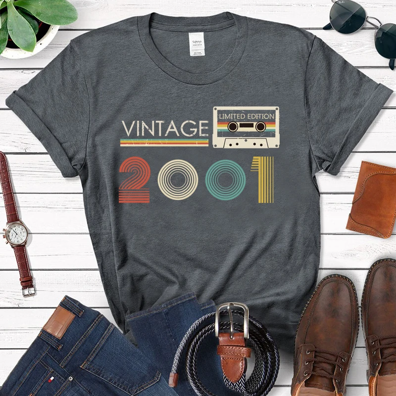 Vintage Audio Tape 2001 Limited Edition T Shirt Women Harajuku 22nd 22 Years Old Birthday Party Top Retro Tshirt Daughter Gift
Vintage Audio Tape 2001 Limited Edition T Shirt Women Harajuku 22nd 22 Years Old Birthday Party Top Retro Tshirt Daughter Gift