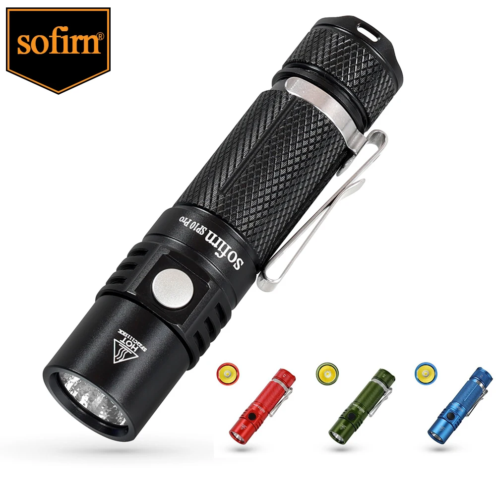 

Sofirn SP10 Pro Powerful 900lm EDC Flashlight LH351D LED Torch Rechargeable 14500 AA Mini Portable Lantern Anduril 2.0