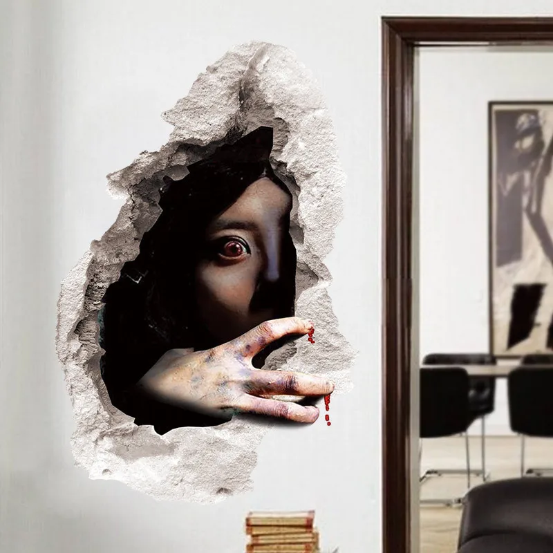Halloween Decoration Horror 3D Wall Stickers Bedroom Haunted House Broken Wall Female Ghost Stickers Halloween Party Decoration
Halloween Decoration Horror 3D Wall Stickers Bedroom Haunted House Broken Wall Female Ghost Stickers Halloween Party Decoration