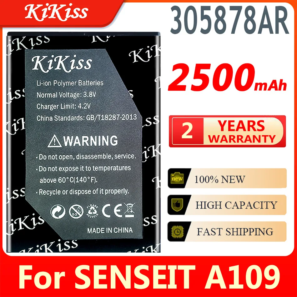 Аккумулятор 2500 мАч KiKiss 305878AR для SENSEIT A109 A 109, батареи большой емкости
Аккумулятор 2500 мАч KiKiss 305878AR для SENSEIT A109 A 109, батареи большой емкости