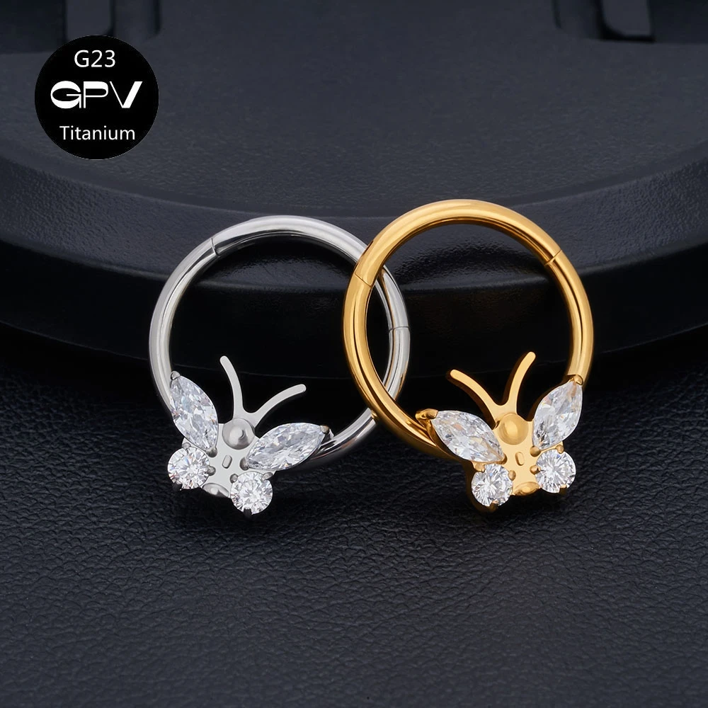 G23 Titanium Welded Butterfly Septum Ring 16G Nose Ring Female Personality Tragus Piercing Jewelry Punk Earrings
G23 Titanium Welded Butterfly Septum Ring 16G Nose Ring Female Personality Tragus Piercing Jewelry Punk Earrings