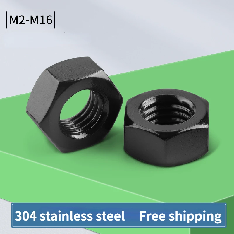 Black 304 Stainless Steel Hex Nut Nut Lock Nut M1.6M2M2.5M3M3.5M4M5M6M8M10M12M14M16DIN934
Black 304 Stainless Steel Hex Nut Nut Lock Nut M1.6M2M2.5M3M3.5M4M5M6M8M10M12M14M16DIN934
