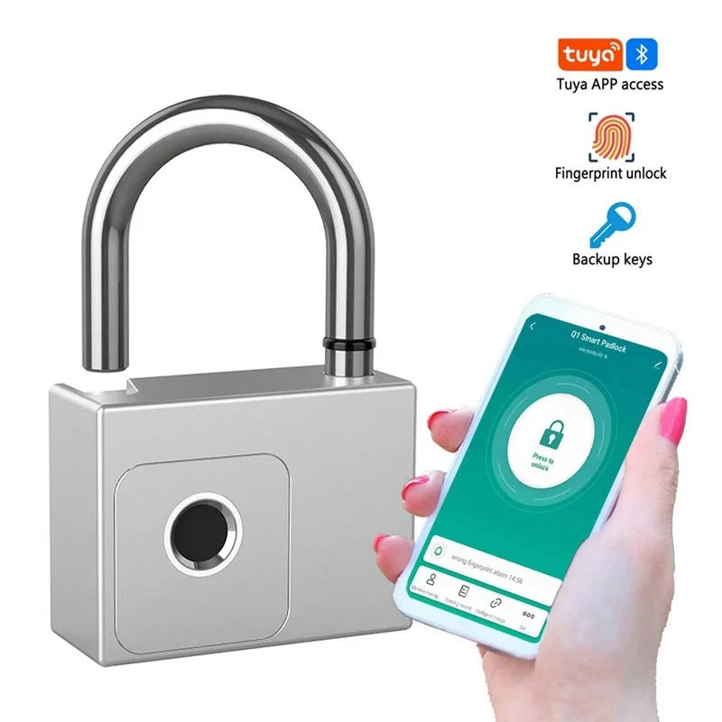 Tuya Smart Fingerprint Ip65 Smart Padlock Waterproof Bluetooth Usb Key Unlock Anti-theft Bag Cabinet Door Lock
Tuya Smart Fingerprint Ip65 Smart Padlock Waterproof Bluetooth Usb Key Unlock Anti-theft Bag Cabinet Door Lock