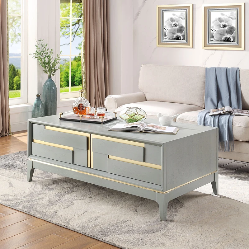 American light luxury style tea table TV cabinet combination living room modern simple light blue rectangular solid wood tea tab
American light luxury style tea table TV cabinet combination living room modern simple light blue rectangular solid wood tea tab