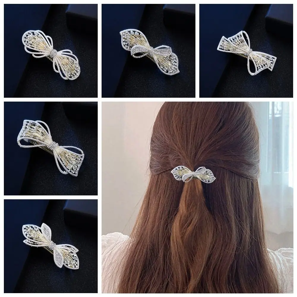 Alloy Women Hair Clip Sweet Rhinestone Bow Korean Style Hairpin Ponytail Holder Pearl Headdress Hair Accessory
Alloy Women Hair Clip Sweet Rhinestone Bow Korean Style Hairpin Ponytail Holder Pearl Headdress Hair Accessory