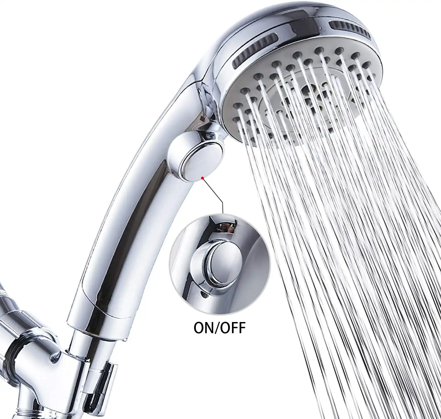 Handheld Shower Head - Long Hose, High Pressure, Chrome Finish Bathroom Faucet Kit with Rainfall Head - Adapter Holder Mount fo
Handheld Shower Head - Long Hose, High Pressure, Chrome Finish Bathroom Faucet Kit with Rainfall Head - Adapter Holder Mount fo