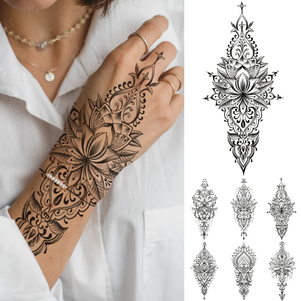 Henna Hand Drawn Totem Transfer Waterproof Temporary Tattoo Sticker Women Men Mandala Mehndi Lotus Lace Line Body Art Fake Tatto
Henna Hand Drawn Totem Transfer Waterproof Temporary Tattoo Sticker Women Men Mandala Mehndi Lotus Lace Line Body Art Fake Tatto
