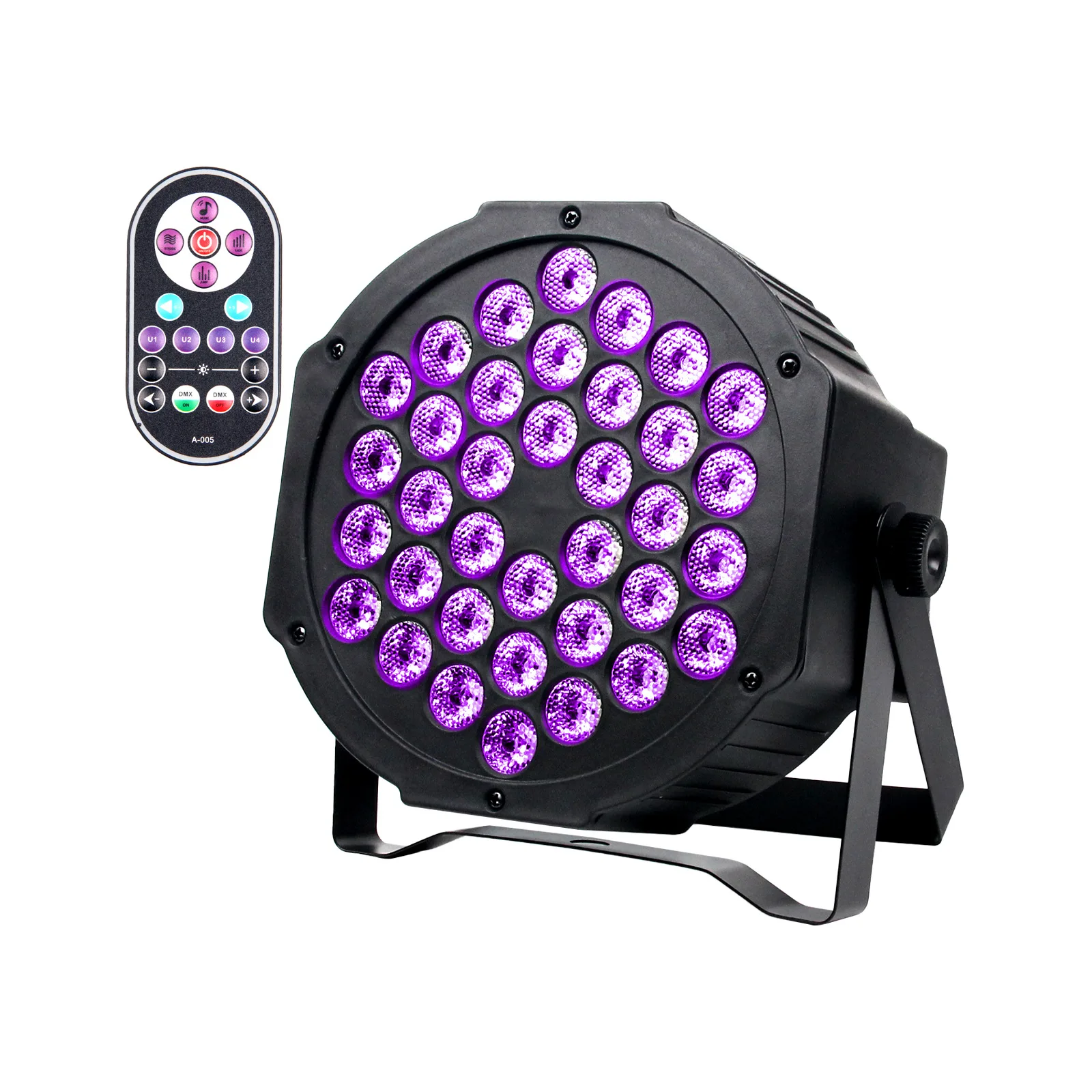 HOHAO Stage Led UV Purple Par Light 36pcs Mini Flat Indoor Par64 7ch Dmx 512 Channel With Remote Control For Stage Home Party
HOHAO Stage Led UV Purple Par Light 36pcs Mini Flat Indoor Par64 7ch Dmx 512 Channel With Remote Control For Stage Home Party