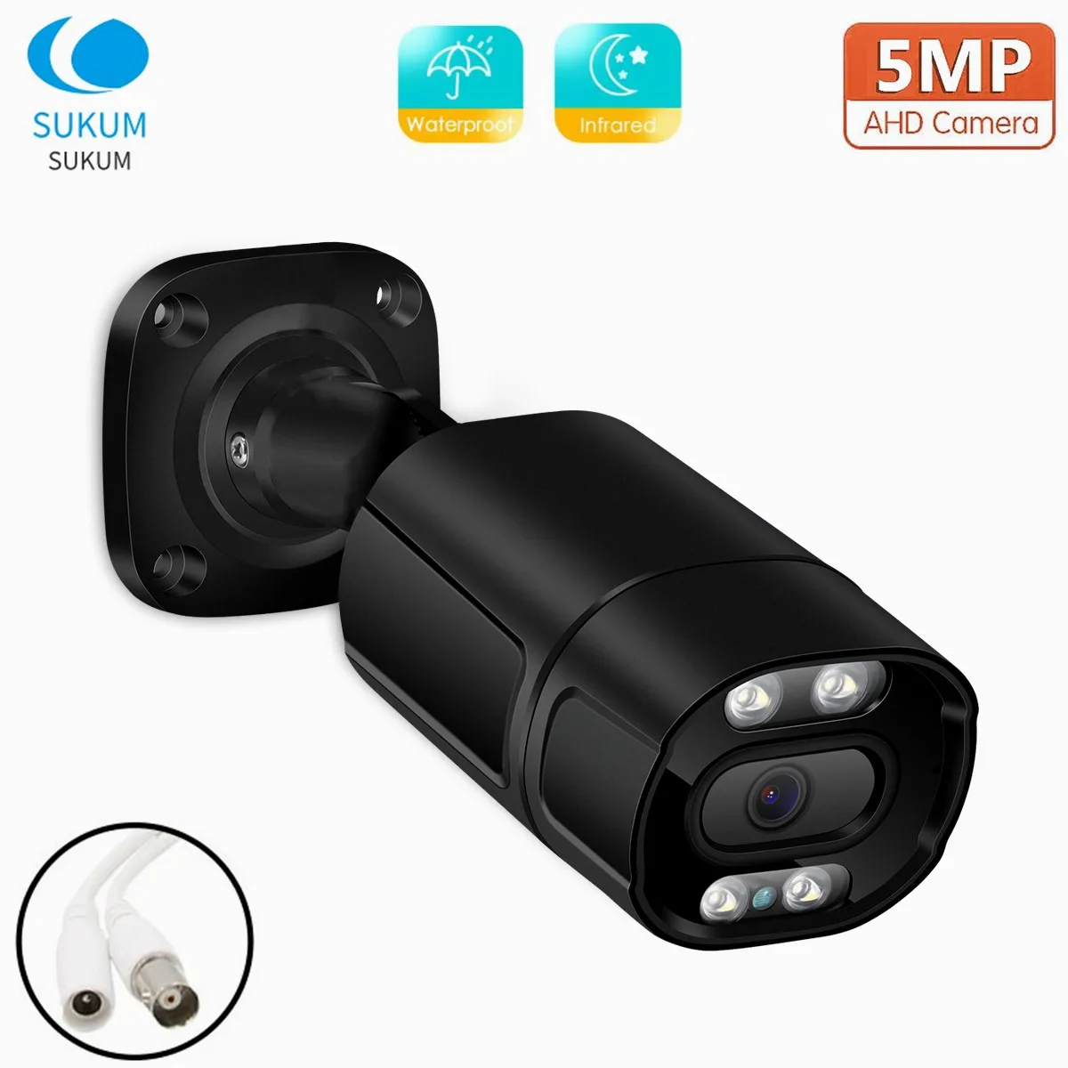 

5MP HD CCTV Camera Bullet Waterproof 3.6mm Lens AHD CVI TVI CVBS 4 IN 1 Analog Outdoor Camera With OSD Menu