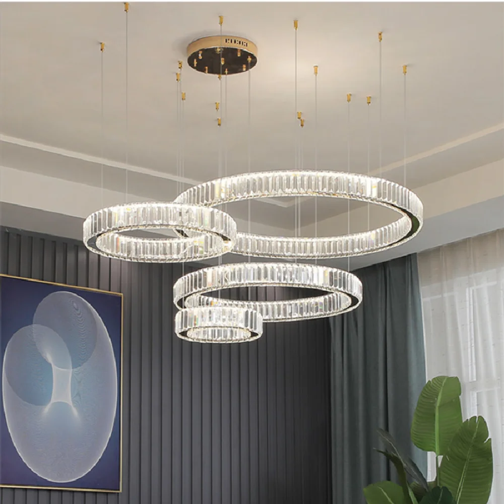 LED pendant lamps Luxury Modern Nordic Crystal Villa Staircase Dimmable Foyer Hanging industrial chandelier hanglamp woonkamer
LED pendant lamps Luxury Modern Nordic Crystal Villa Staircase Dimmable Foyer Hanging industrial chandelier hanglamp woonkamer