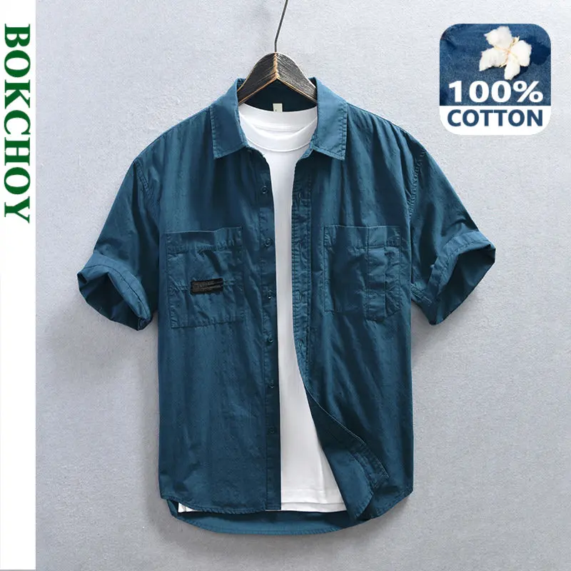 2023 Summer New Cargo Short Sleeve Shirt for Men Clothing 100% Cotton Loose Plaid Oversize Streetwear AZ825
2023 Summer New Cargo Short Sleeve Shirt for Men Clothing 100% Cotton Loose Plaid Oversize Streetwear AZ825