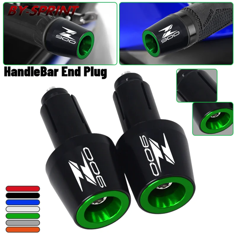 

Motorcyc Accessories 7/8" 22MM Handlebar Grips Ends Handle bar Grip Plug Cap LOGO For Kawasaki Z900 Z900RS Z800 z900 rs z800