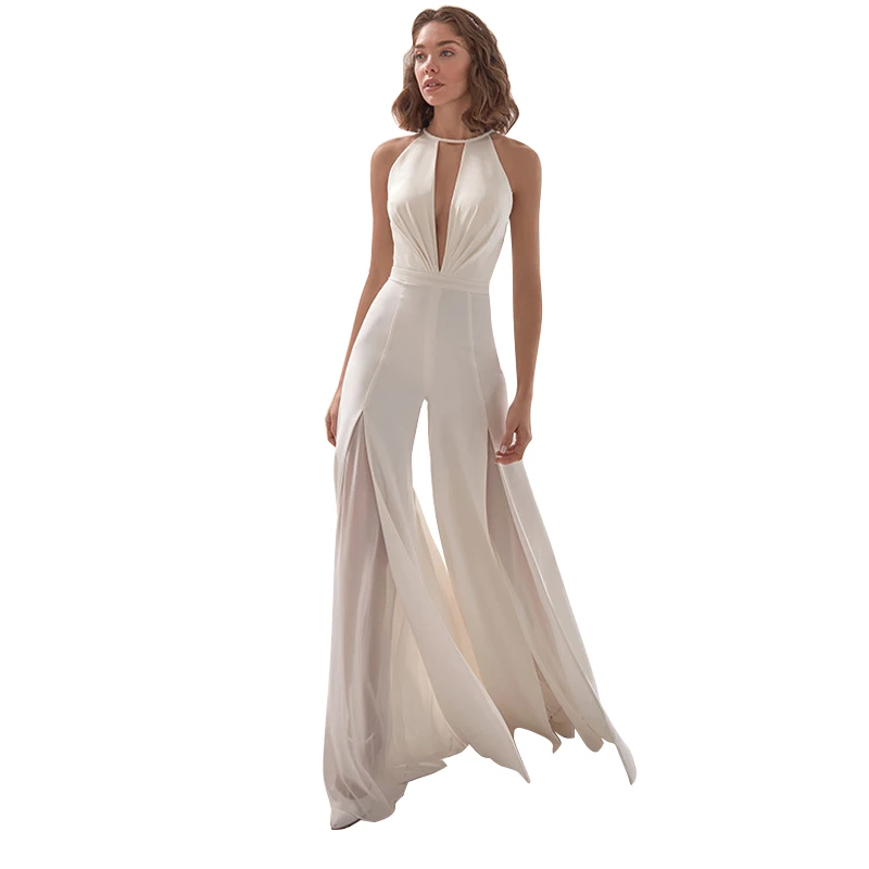 Sexy Halter Jumpsuit Women 2021 Sleeveless Casual Trousers Wide Legs Pants Summer Feminina White Backless Jumpsuits LD1643 
Sexy Halter Jumpsuit Women 2021 Sleeveless Casual Trousers Wide Legs Pants Summer Feminina White Backless Jumpsuits LD1643