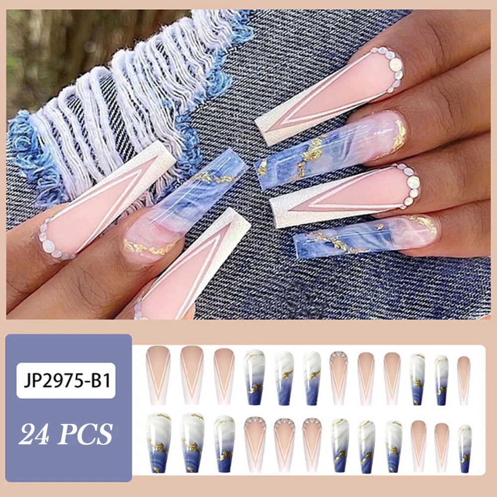 24PCS Long Press on Nails Gradient Blue Sweet Style Full Coverage Nails Artificial Nails with Jelly Gel/Glue RP
24PCS Long Press on Nails Gradient Blue Sweet Style Full Coverage Nails Artificial Nails with Jelly Gel/Glue RP