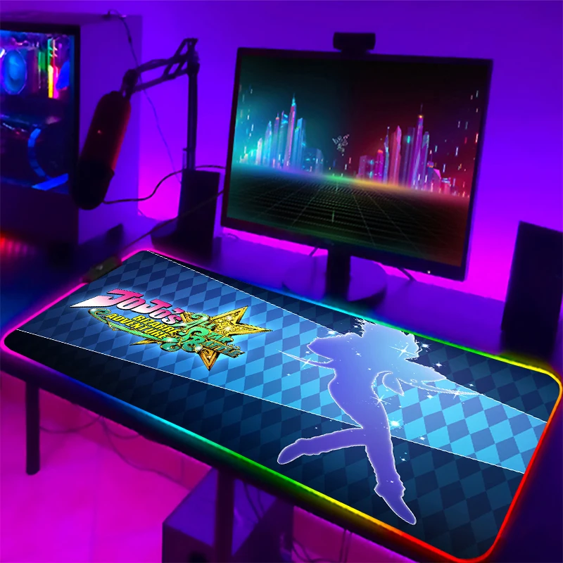 Gaming Mousepad RGB Locking Edge LED Anime Computer Rubber Mouse Pad for JOJO Bizarre Adventure Large Cartoon Keyboard Desk Mat
Gaming Mousepad RGB Locking Edge LED Anime Computer Rubber Mouse Pad for JOJO Bizarre Adventure Large Cartoon Keyboard Desk Mat