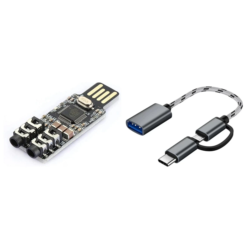 2 In 1 USB OTG Cable Type-C/Micro-USB To USB 3.0 Adapter (Grey) & VHM-303 CM108 USB Drive-Free Sound Card
2 In 1 USB OTG Cable Type-C/Micro-USB To USB 3.0 Adapter (Grey) & VHM-303 CM108 USB Drive-Free Sound Card