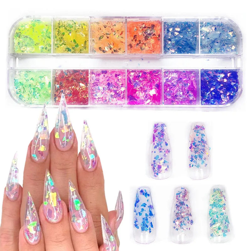 12 Grids Irregular Nail Glitter Flakes Symphony Spangles Sparkly Sequins 3D Arylic Nails Art Decorations Polish Manicure
12 Grids Irregular Nail Glitter Flakes Symphony Spangles Sparkly Sequins 3D Arylic Nails Art Decorations Polish Manicure