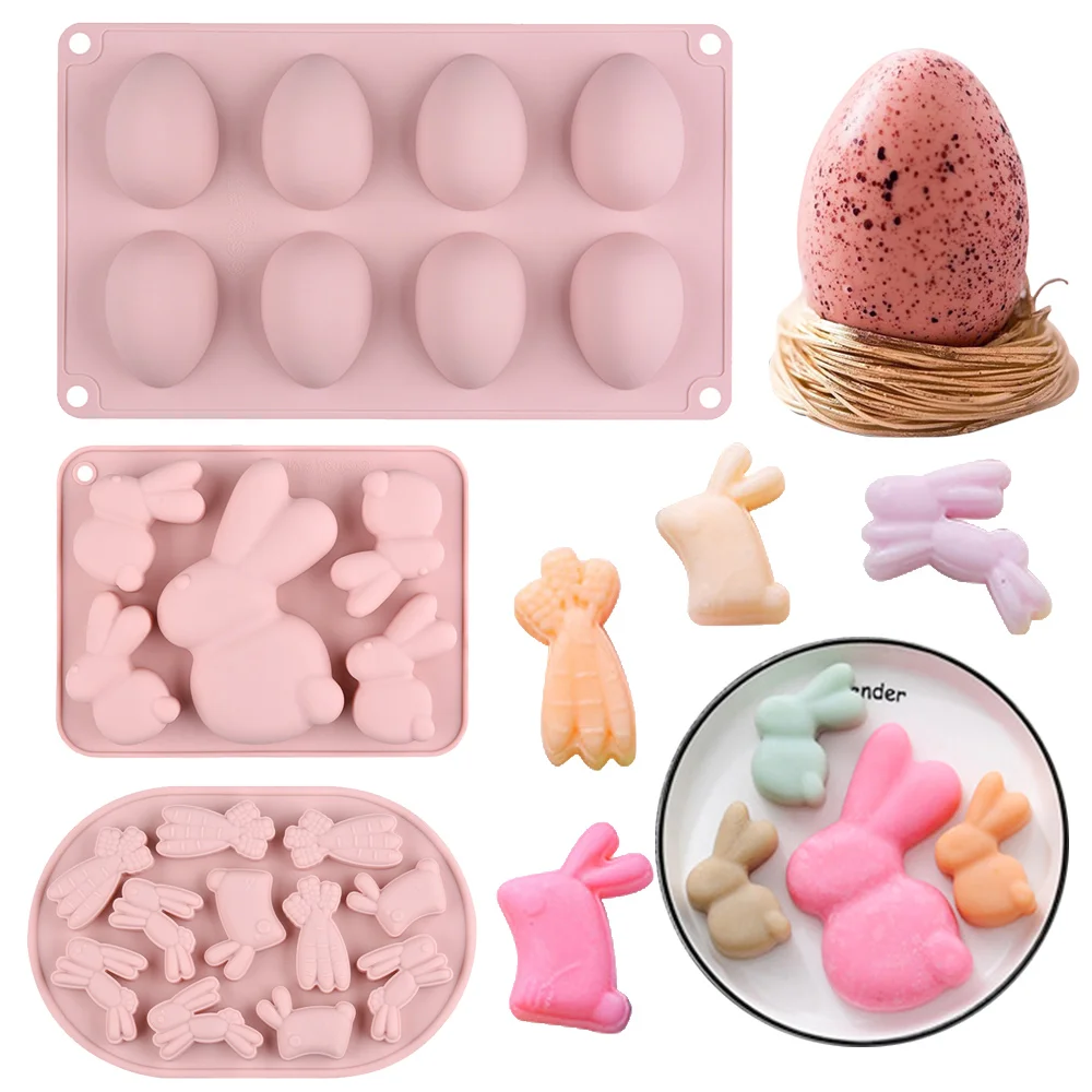 3pcs/Set Easter Mold Set Bunny Carrot Egg Silicone Mold for DIY Baking Desserts Cake Decorating Chocolates Candies Tray Molds
3pcs/Set Easter Mold Set Bunny Carrot Egg Silicone Mold for DIY Baking Desserts Cake Decorating Chocolates Candies Tray Molds