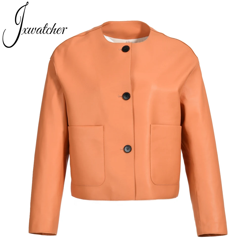 Jxwatcher New Spring Real Leather Jacket For Women Ladies Solid Losee Sheepskin Coat Autumn Casual Genuine Leather Cropped
Jxwatcher New Spring Real Leather Jacket For Women Ladies Solid Losee Sheepskin Coat Autumn Casual Genuine Leather Cropped