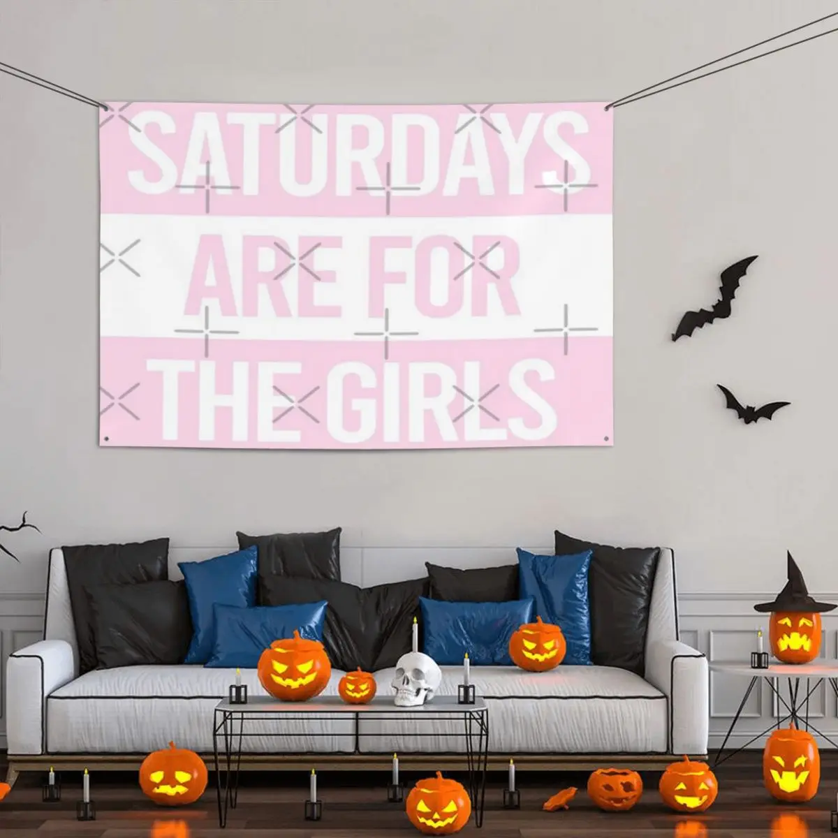 

Saturdays Are For The Girls Pink Party Banner Decor 120x180cm Polyester Material With Metal Grommets Fade Resistant Drapey