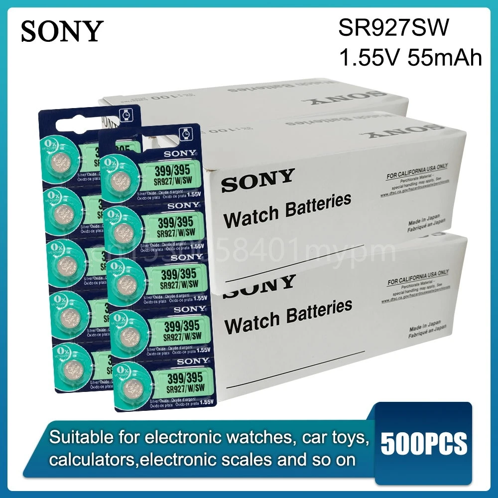 500 шт. Sony 395 399 AG7 SR927SW SR927W SR927 LR927 LR927W, батарея для часов с шагомером, 1,55 в, таблетка из оксида серебра
500 шт. Sony 395 399 AG7 SR927SW SR927W SR927 LR927 LR927W, батарея для часов с шагомером, 1,55 в, таблетка из оксида серебра