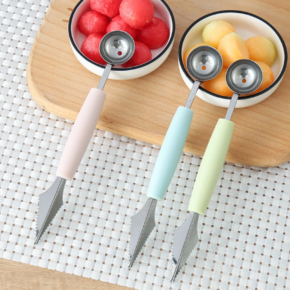 

Melon watermelon Ball Scoop Fruit Spoon Ice Cream Sorbet Stainless Steel Double-end Cooking Tool Kitchen Accessories Gadgets