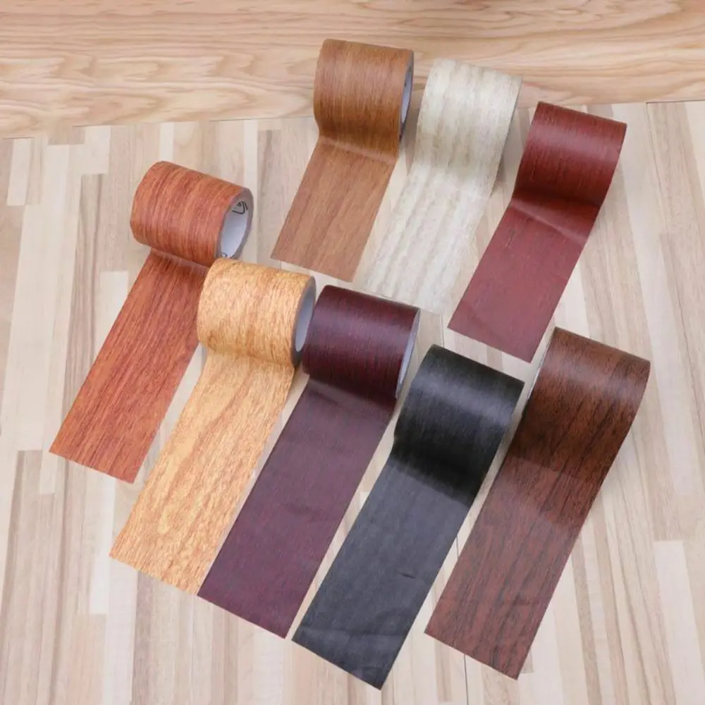 

5M/Roll Realistic Furniture Renovation Duct Tape Skirting Line Wood Grain Tape Repair Adhensive