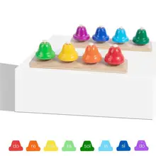 8 Note Hand Bell Colorful Diatonic Metal Bells Musical Toy Percussion For Kids Children Musical Teaching Educational Toy