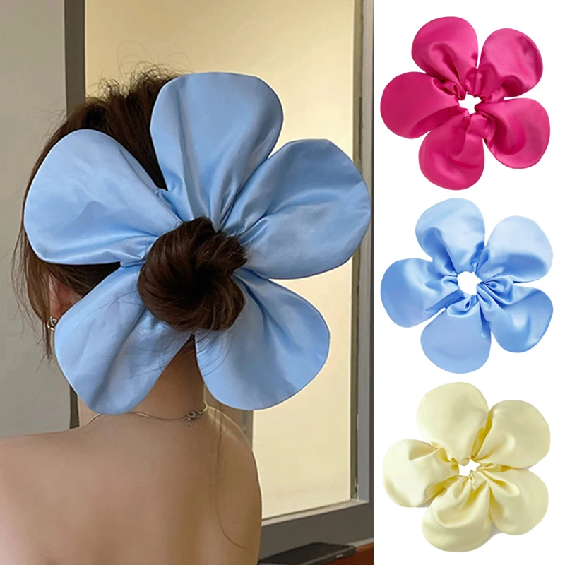 

Fashion Large Intestine Big Hair Ties Headwear Flower Scrunchies Elastic Bands Ponytail Holder Hair Rope Exquisite Headdress