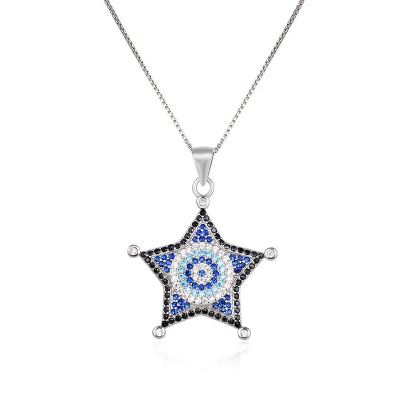 

Lefei Jewelry 925 Silver Fashion Trendy Luxury Lovely Fresh Color Star Pendant Necklace For Girl Women Party Wedding Charms Gift