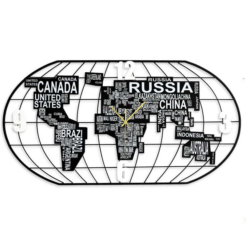 Creative Luxury Wall Clock 3d Metal World Map Large Wall Watches Home Decor Living Room Clocks Relogio Parede Gift Ideas D03
Creative Luxury Wall Clock 3d Metal World Map Large Wall Watches Home Decor Living Room Clocks Relogio Parede Gift Ideas D03
