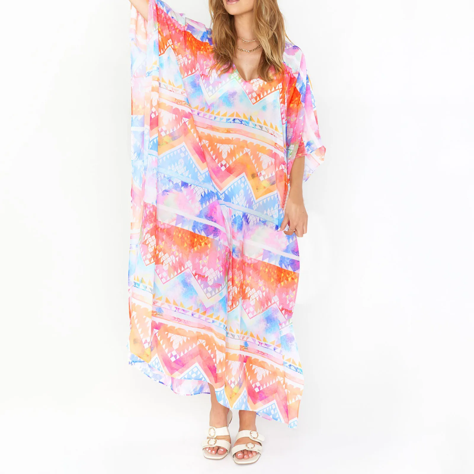 Ladies Summer Vacation Beach Sun Protection Loose Chiffon Printed Long Pullover Chiffon Shirt
Ladies Summer Vacation Beach Sun Protection Loose Chiffon Printed Long Pullover Chiffon Shirt