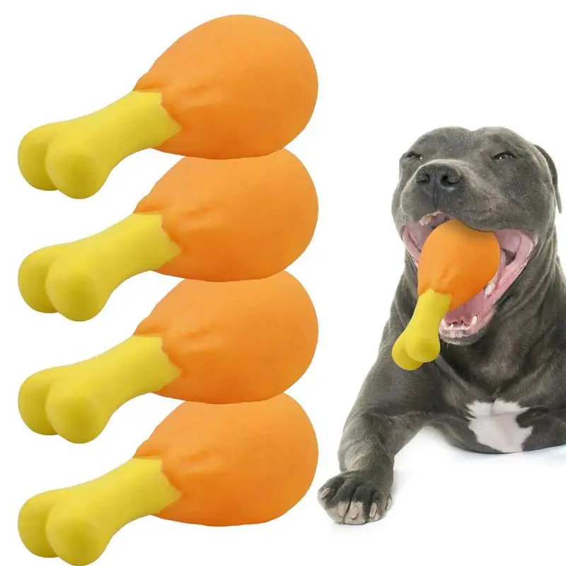 

Dog Teething Toys 4PCS Chew Toy For Aggressive Chewers Squeaky Interactive Dog Toys Bite Resistant Durable Puppy Teeth Chew Toys