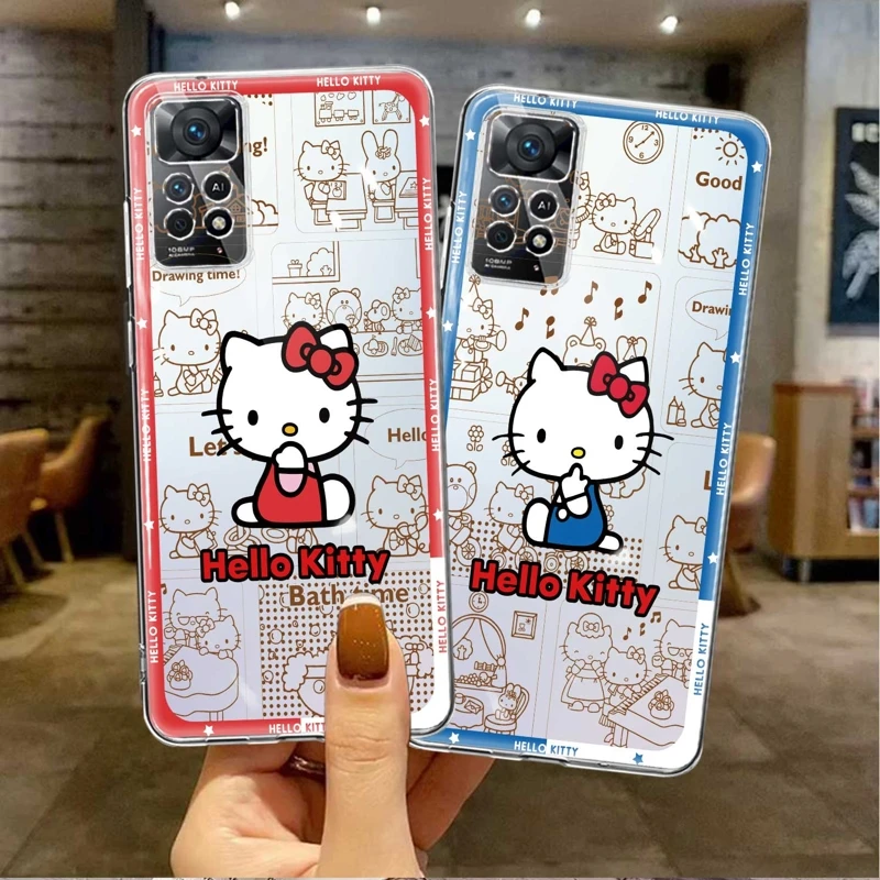 

Прозрачный чехол для Xiaomi Redmi 9C 9 10C 12C 9A K40 Pro 9T Redmi9 Hello Kitty Манга