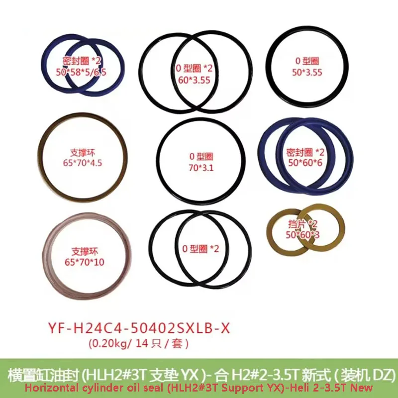 Forklift Parts Horizontal Cylinder Oil Seal Repair Kit Sealing Ring for Heli 2-3.5T New Style
Forklift Parts Horizontal Cylinder Oil Seal Repair Kit Sealing Ring for Heli 2-3.5T New Style
