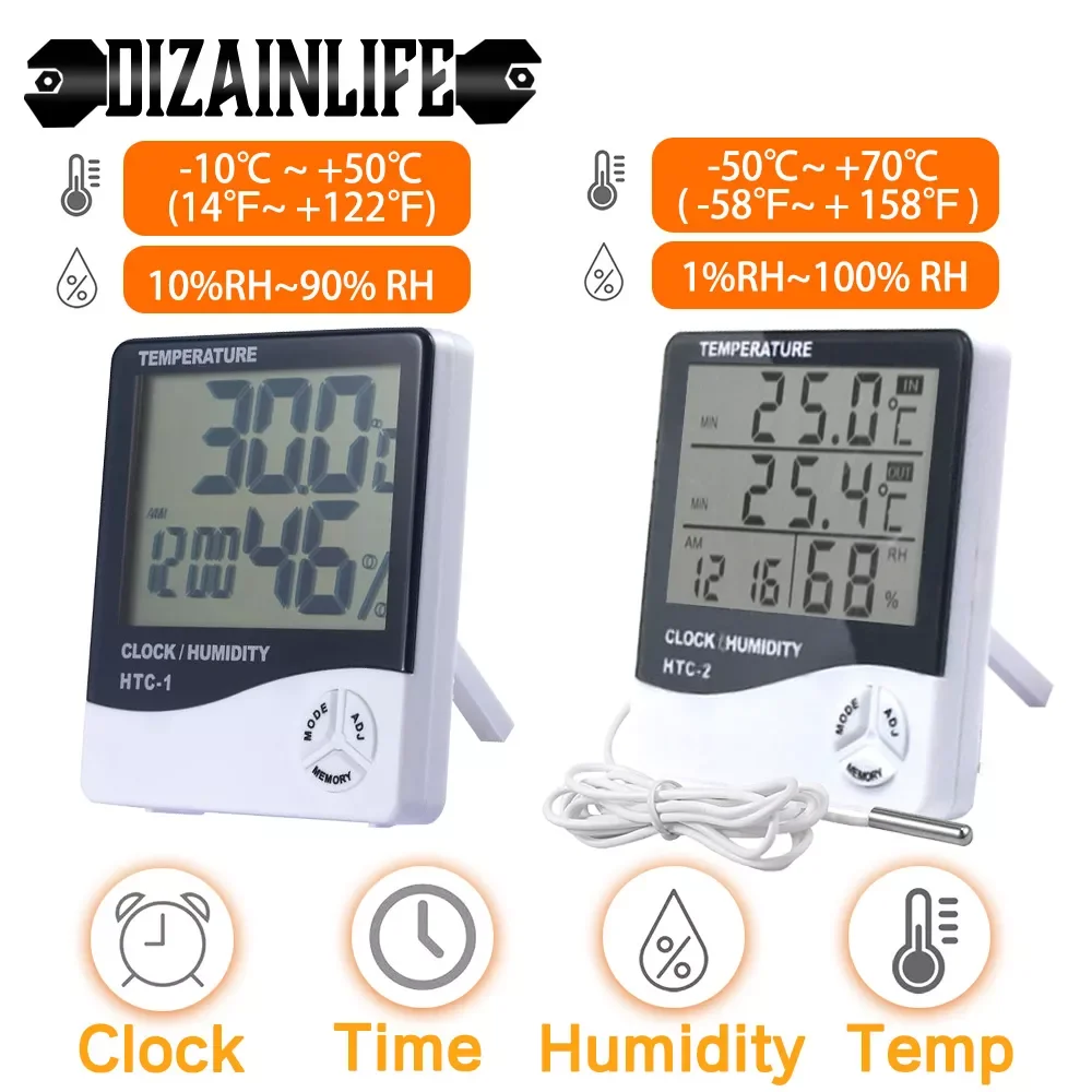 LCD Electronic Digital Temperature Humidity Meter Multifunction Indoor Outdoor Thermometer Hygrometer Weather Station Clock
LCD Electronic Digital Temperature Humidity Meter Multifunction Indoor Outdoor Thermometer Hygrometer Weather Station Clock