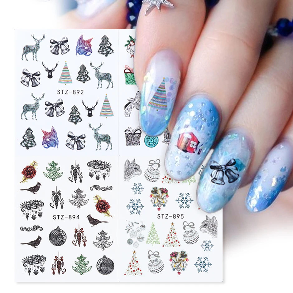 4pcs Lace Christmas Nail Stickers Water Decals Black Line Xmas Tree Snowflake Deer Design Nail Art Decoration Geometry Winter
4pcs Lace Christmas Nail Stickers Water Decals Black Line Xmas Tree Snowflake Deer Design Nail Art Decoration Geometry Winter