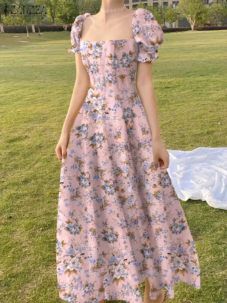 ZANZEA Women Square Neck Dress 2022 Summer Puff Sleeve Maxi Long Sundress Floral Pleated Midi Dress Dating Party Vintage Robes
ZANZEA Women Square Neck Dress 2022 Summer Puff Sleeve Maxi Long Sundress Floral Pleated Midi Dress Dating Party Vintage Robes