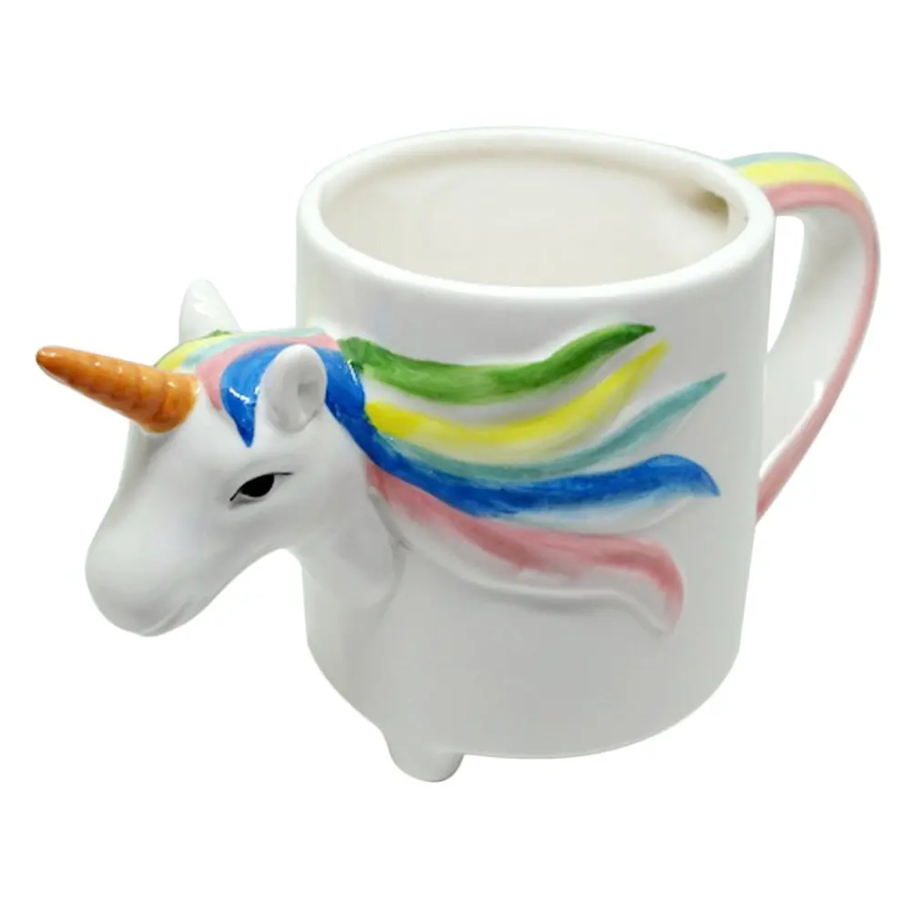 

3D керамическая чашка в форме животного, милая чашка для воды, красочная молочная чашка в форме лошади, мультяшная чайная чашка, подарок для д...