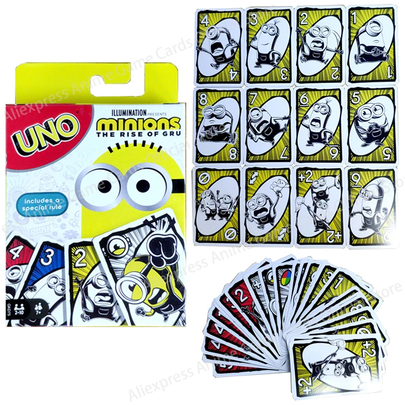 Mattel Uno Minion Board Game Anime Action Figure Stuart Phil Kevin Bob Favorite Parent-child Playing Card Gam Toys Birthday Gift
Mattel Uno Minion Board Game Anime Action Figure Stuart Phil Kevin Bob Favorite Parent-child Playing Card Gam Toys Birthday Gift