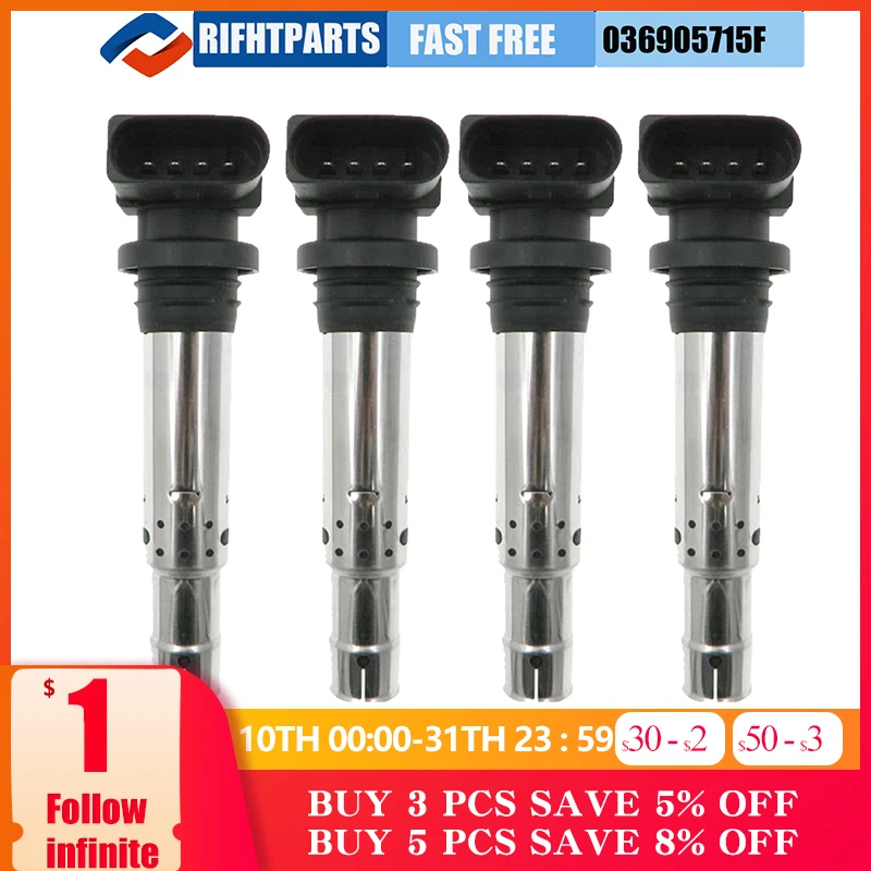 RIGHTPARTS 4Pcs 036905715F 036905715H Car Ignition Coils For VW Jetta Golf Passat Beetle Polo Audi Skoda 036905715 036905715G
RIGHTPARTS 4Pcs 036905715F 036905715H Car Ignition Coils For VW Jetta Golf Passat Beetle Polo Audi Skoda 036905715 036905715G