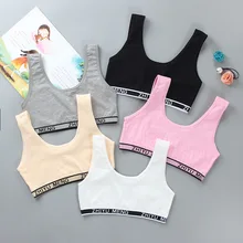 Kids Cotton Sports Training Bra Children Underwear Girls Crop Top 8-14 Years